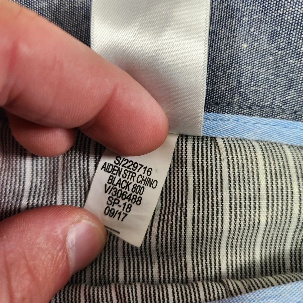 Banana Republic Pants Men 34x32‎ Aiden Chino Straight Leg Fit Cotton Black Lived
